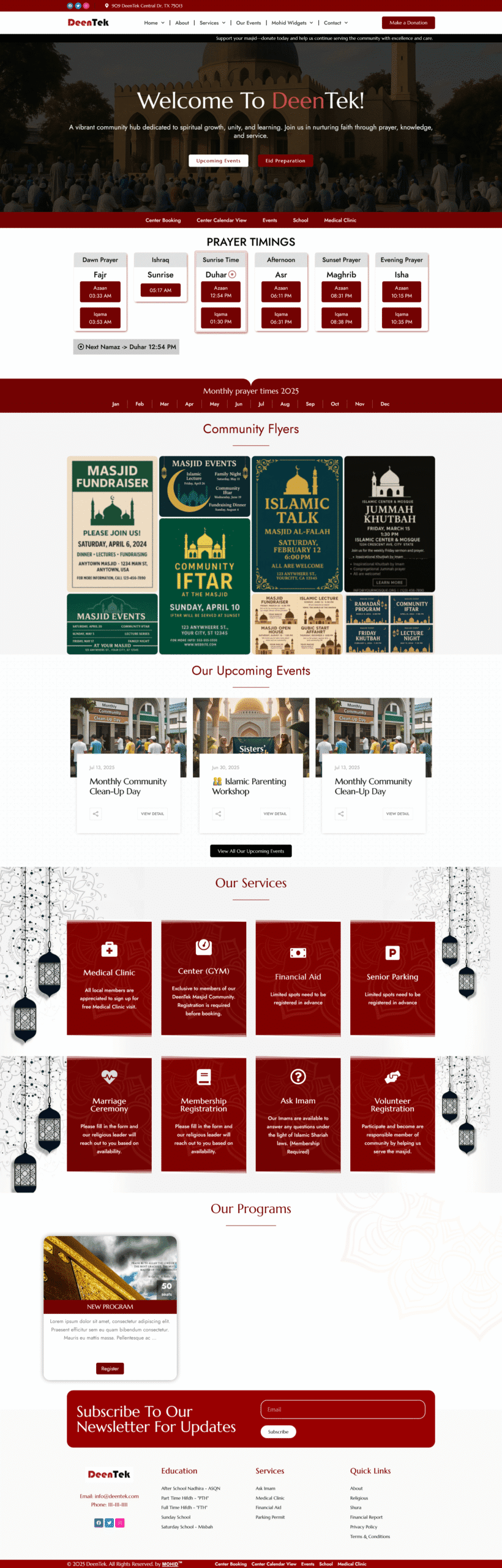 website design for masjid