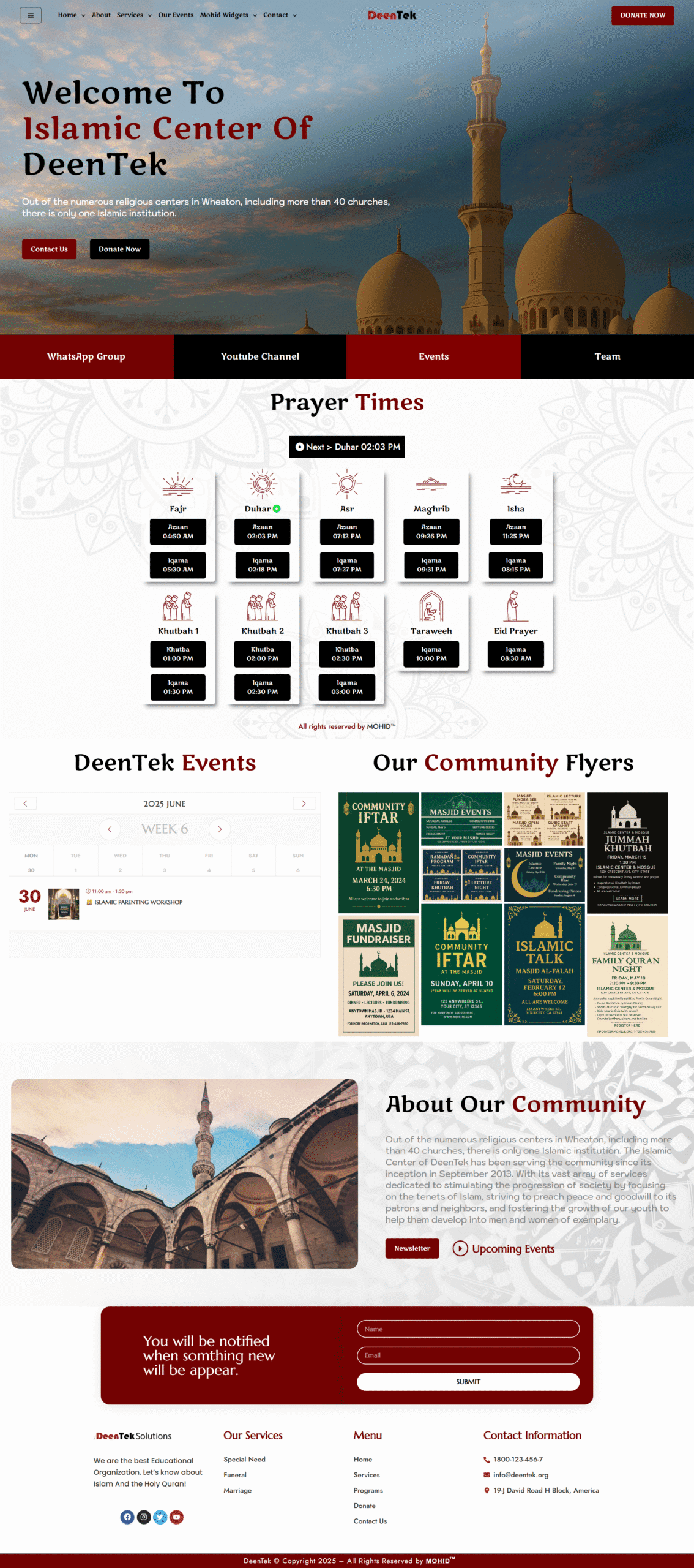Mosque website design