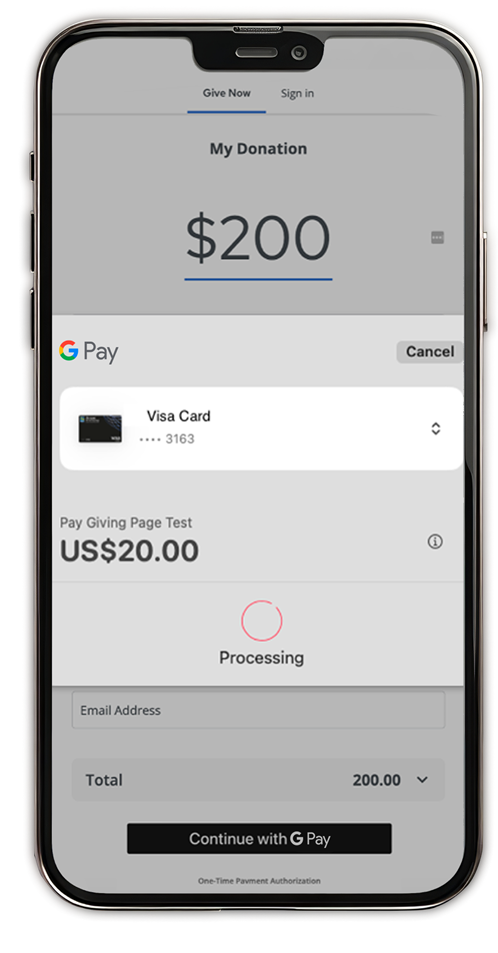 donate with apple pay